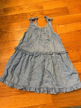 Zara Light Blue Chambray Ruffle Sundress for Kids 5-6